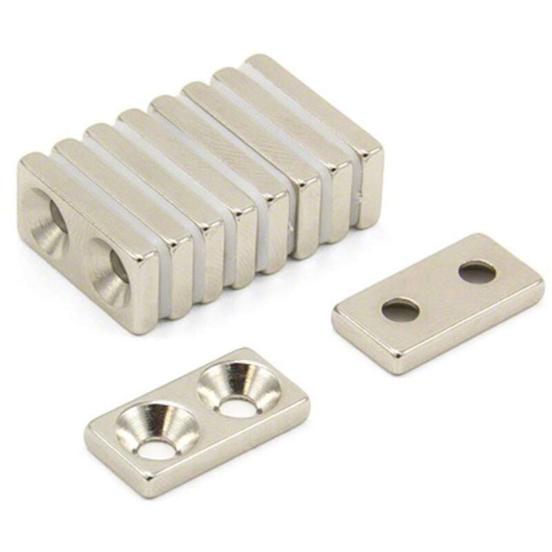 foto del prodotto n42 magnete neodimio per arti, mestieri, produzione di modelli, fai da te, hobby, ufficio e casa 20mm x 10mm x 3mm di spessore x 3,5mm c s
