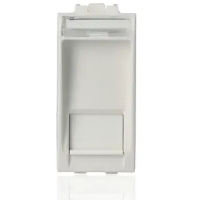 foto del prodotto n4279c6a connettore rj45 categoria 6a stp, completi di targhetta identificativa e portello antipolvere biacno livinglight bticino