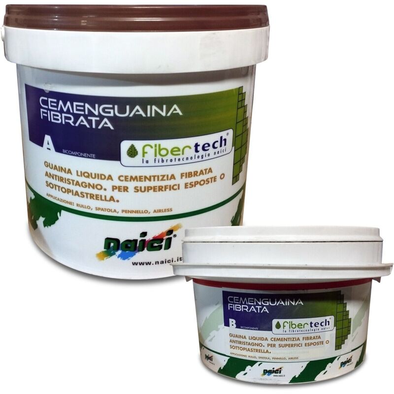 foto del prodotto naici cemenguaina fibrata liquida impermeabilizzante a b 5kg grigio scuro