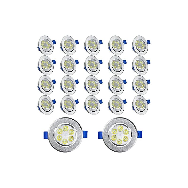 foto del prodotto naizy faretto da incasso a led 230v set di 20 luci da incasso piatte 3w faretto da incasso per bagno mini faretto a soffitto in alluminio 20x3w,