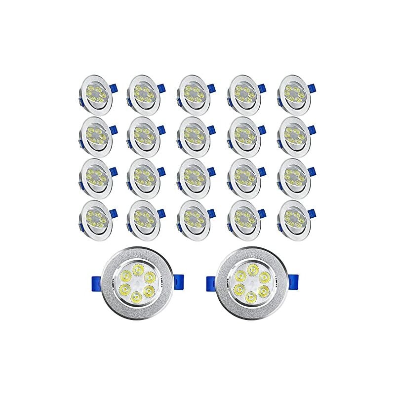 foto del prodotto naizy faretto da incasso a led 230v set di 20 luci da incasso piatte 3w faretto da incasso per bagno mini faretto a soffitto in alluminio 20x3w,