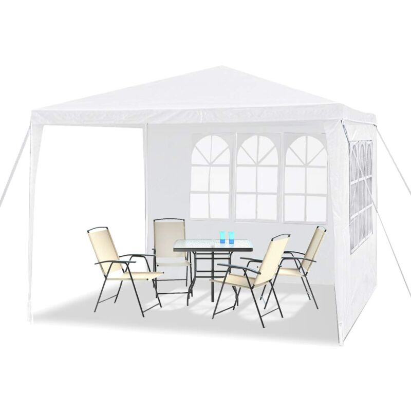 foto del prodotto naizy gazebo 3x3m tenda stabile impermeabile con 4 pannelli laterali e finestre e chiodi fissi a terra gazebo da giardino resistente all inverno