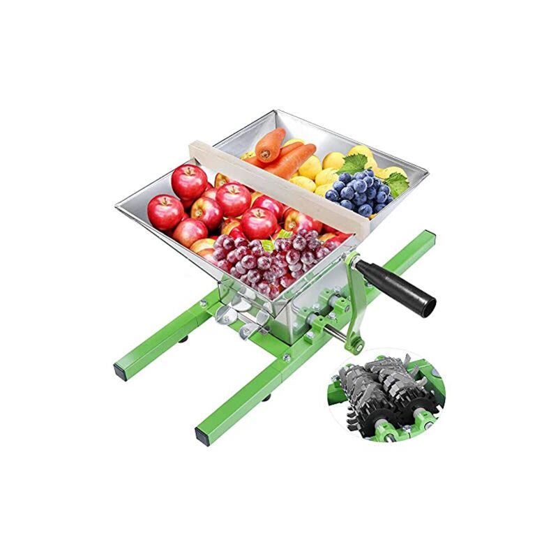 foto del prodotto naizy macinino per frutta in acciaio inossidabile da 7 litri con trituratore manuale per pressa per frutta a manovella mulino per frutta, 7l 