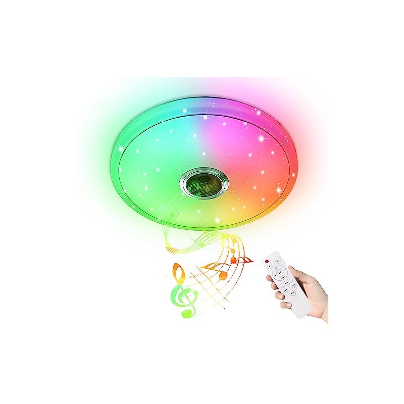 foto del prodotto naizy plafoniera 36w led plafoniera piatta rgb dimmerabile con telecomando o app i link lampada di controllo soffitto plafoniere orientabili cielo