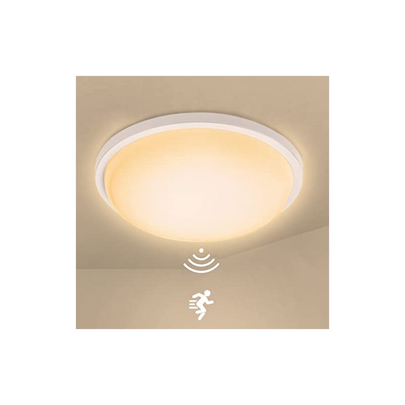 foto del prodotto naizy plafoniera led da 15 w con rilevatore di movimento, lampada da soffitto con sensore led, lampada da corridoio, moderna plafoniera rotonda con