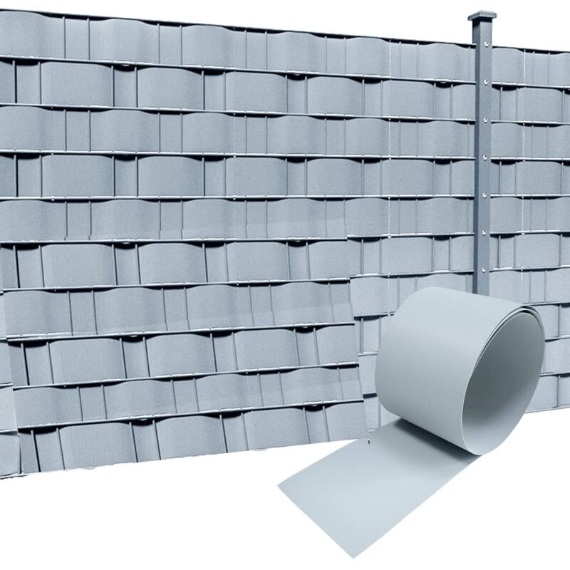 foto del prodotto naizy strisce di protezione privacy 10x pellicola privacy in pvc rigido 2,5 m x 19 cm rotolo per recinzione privacy, opaco, recinzione in rete a