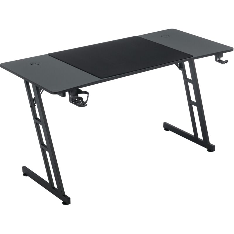 foto del prodotto naizy tavolo da gioco tavolo da gioco 140x60 cm scrivania nera tavolo da gioco per computer da tavolo in fibra di carbonio tavolo per pc ergonomico