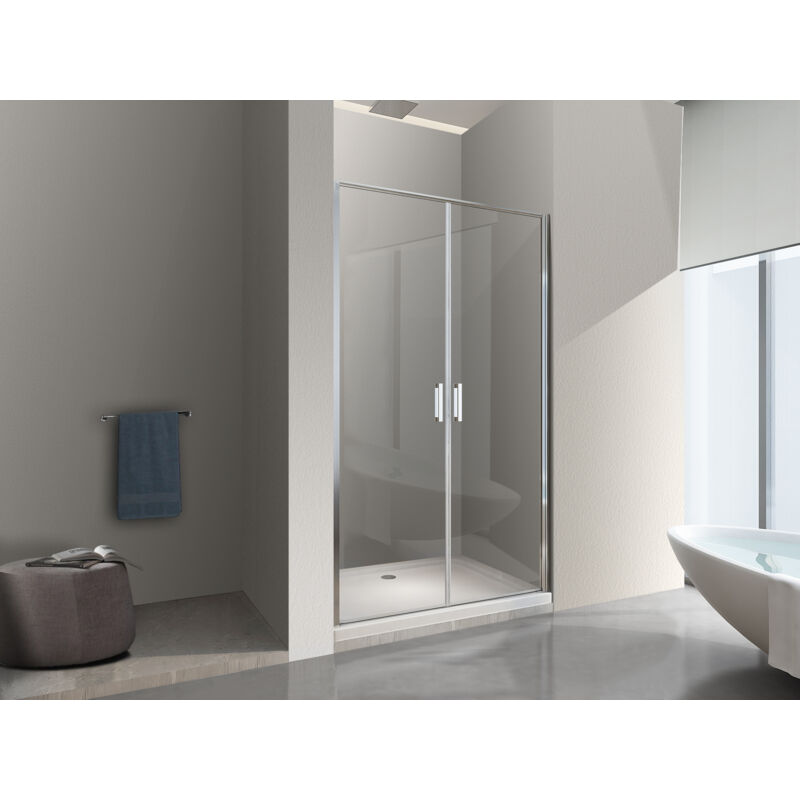 foto del prodotto nala porta doccia vetro 6 mm apertura battente saloon dentro e fuori altezza 190 regolabile 67 70