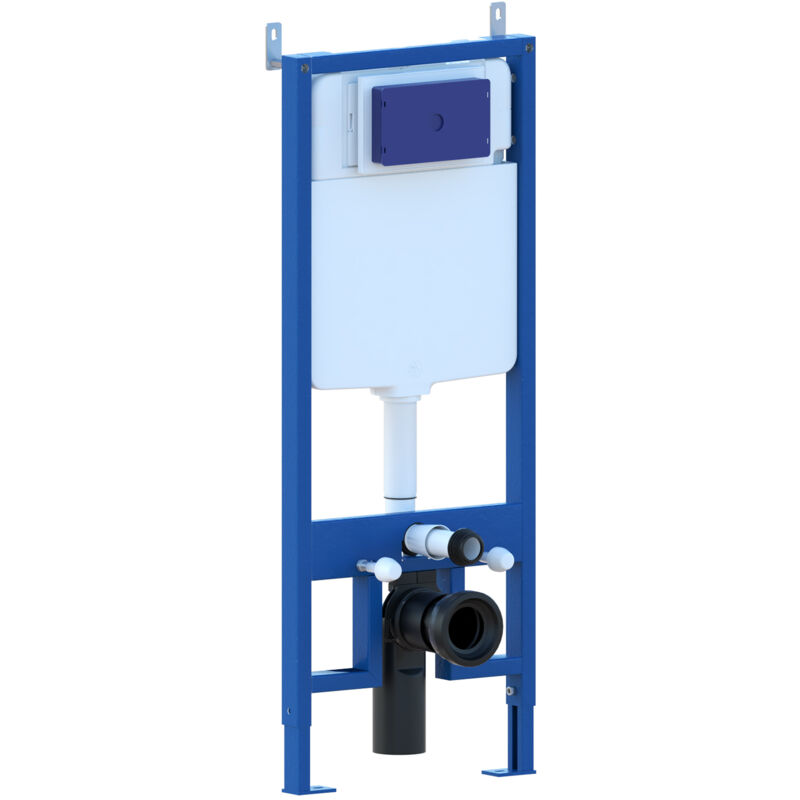 foto del prodotto nala tecno struttura con cassetta incasso per wc vaso sospeso completa di placca comando in acciaio inox doppio pulsante