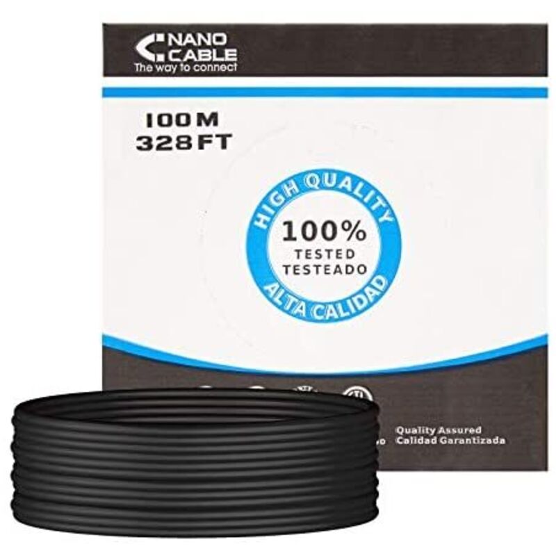 foto del prodotto nano cable - bobina 100m cat.5e utp rigido esterno impermeabile rj45 awg24