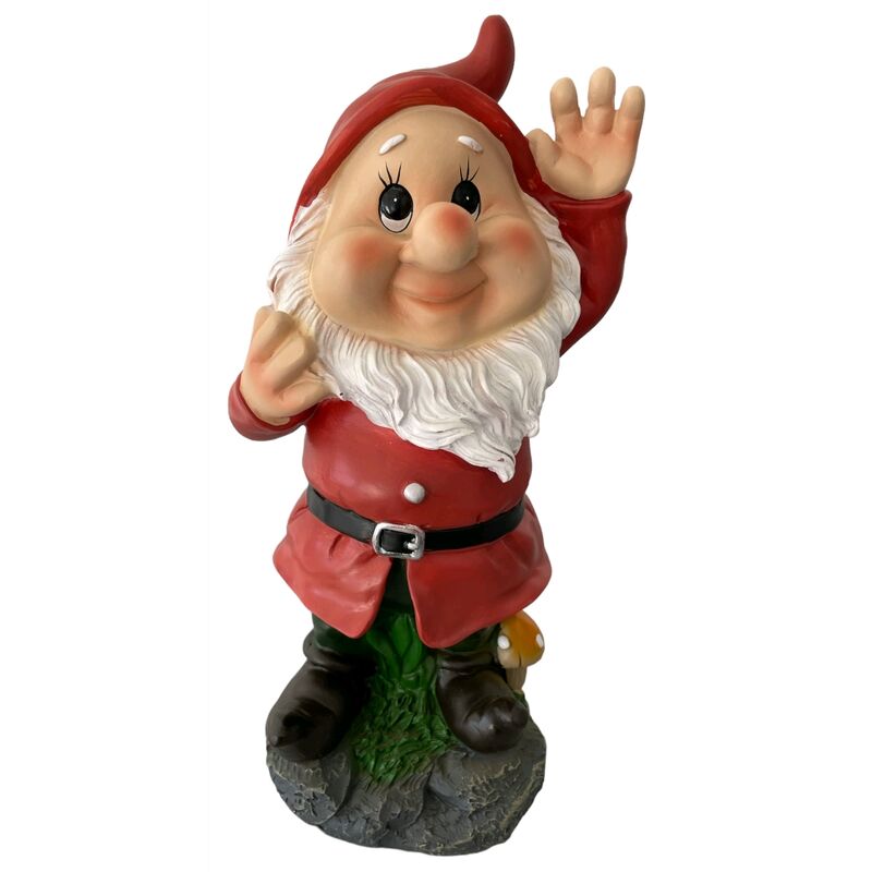 foto del prodotto nano da giardino in poliresina altezza 28 cm statuetta gnomo per esterno brontolo 7 brontolo