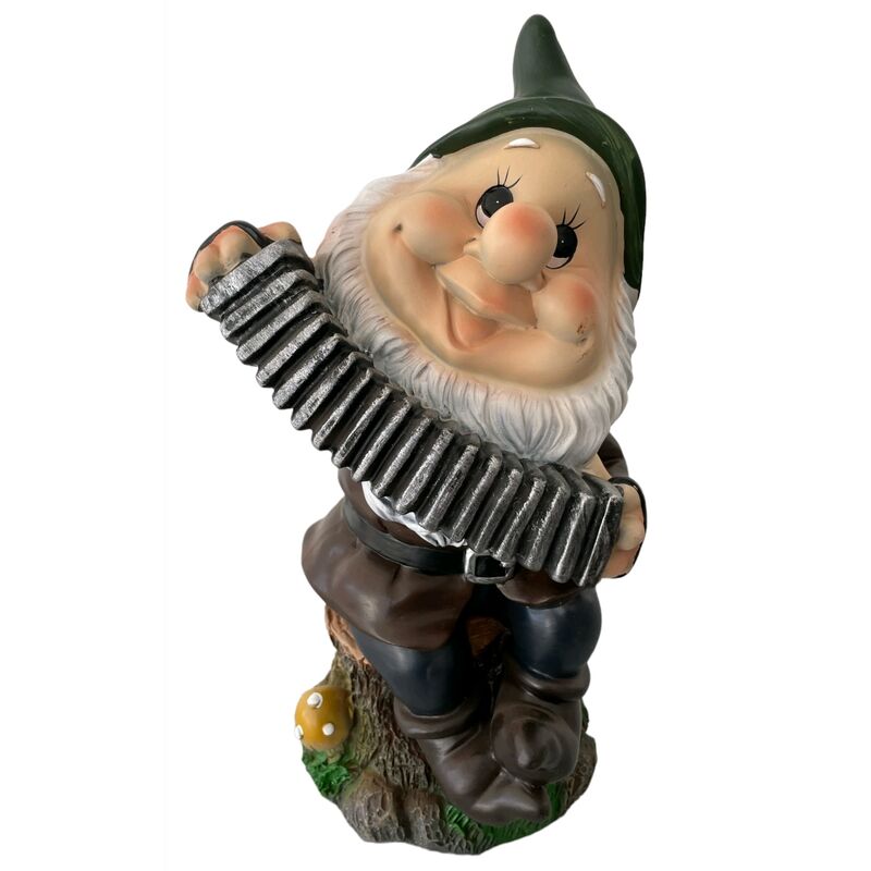 foto del prodotto nano da giardino in poliresina altezza 28 cm statuetta gnomo per esterno mammolo 2 mammolo