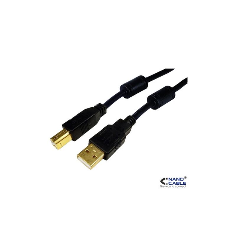 foto del prodotto nanocable usb cavo stampante 2.0 con ferrite a m b m nero 5m