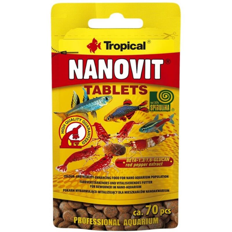 foto del prodotto nanovit tablets 10gr 70pz mangine base in tablet per piccoli pesci tropical