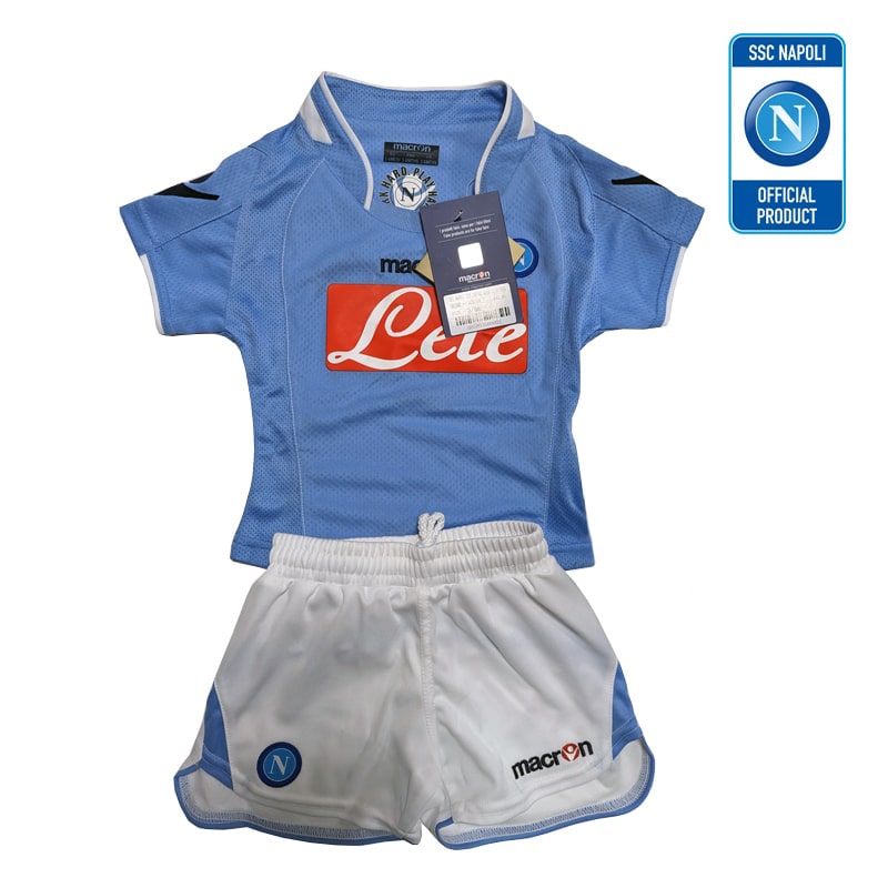 foto del prodotto napoli kit macron kids gara 1 pantaloncino maglia 5xs