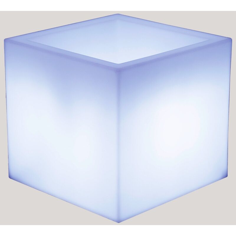 foto del prodotto narciso 40 fioriera quadrata con luce per piante e fiori molto resistente. carica solare e batteria ricaricabile. luce rgb e realizzata in