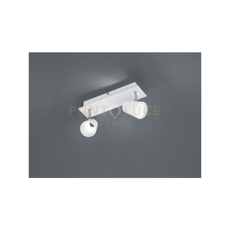 foto del prodotto narcos barra 2 spots led 13w 1200lm, 3000k bianca con diffusore conico foro con interruttore l. 28,5cm