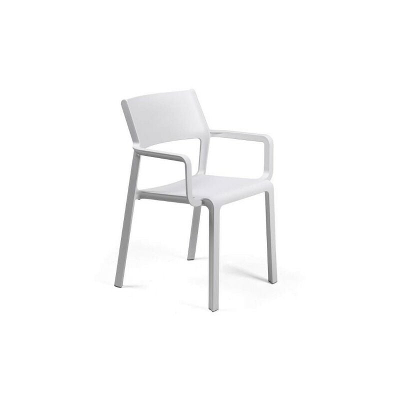 foto del prodotto nardi sedia con braccioli trill da esterno in fiberglass bianco