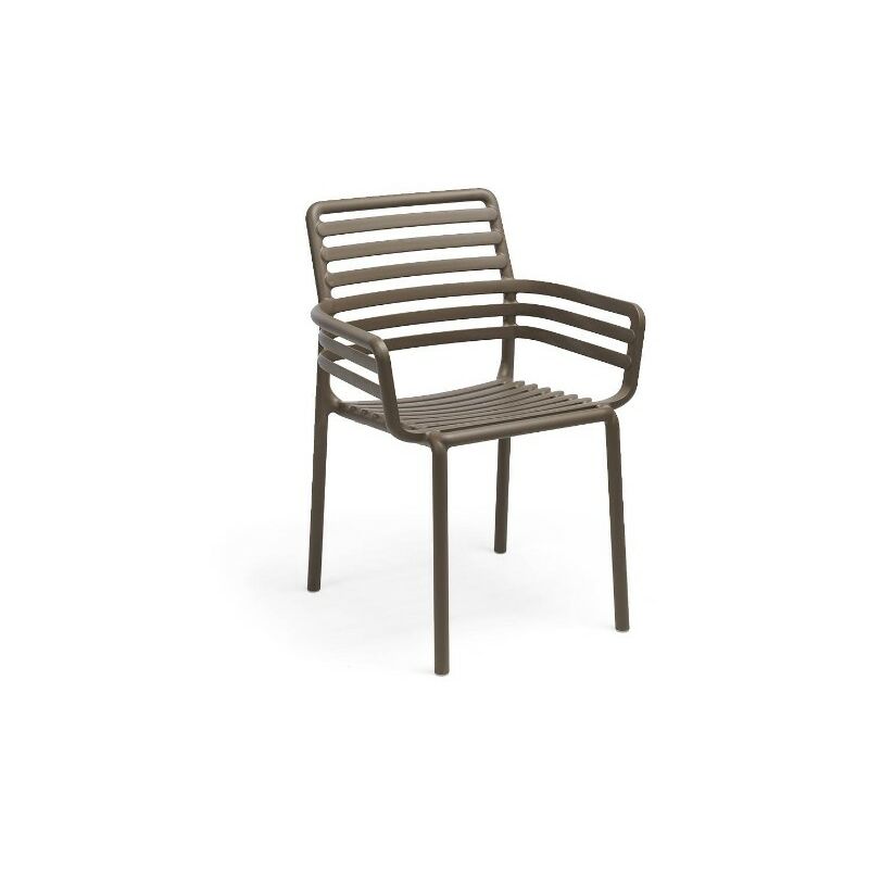 foto del prodotto nardi sedia doga armchair con braccioli da esterno in fiberglass tabacco