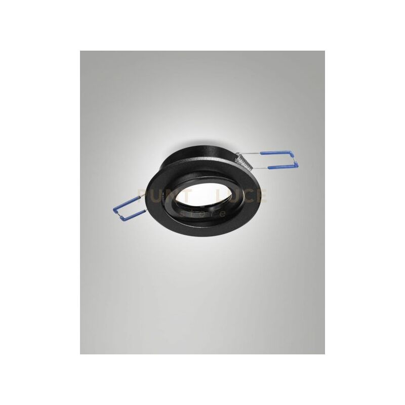 foto del prodotto narka faretto incasso tondo orientabile d.8,2cm h2,5 nero attacco gu10