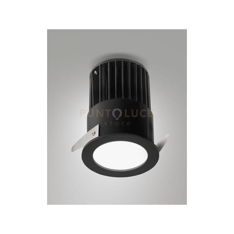 foto del prodotto nasca faretto incasso tondo nero d.6,2cm c driv 12w 3000k 1150lm