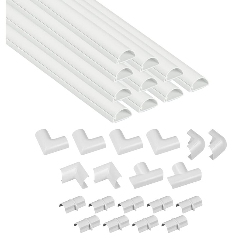 foto del prodotto nascondi cavi, canaline per impianti elettrici, passacavi tv, coprifili 10 x 40cm lunghezza per pacco, bianco, 40 x 3 x 1.5 cm, 690 grammi d line