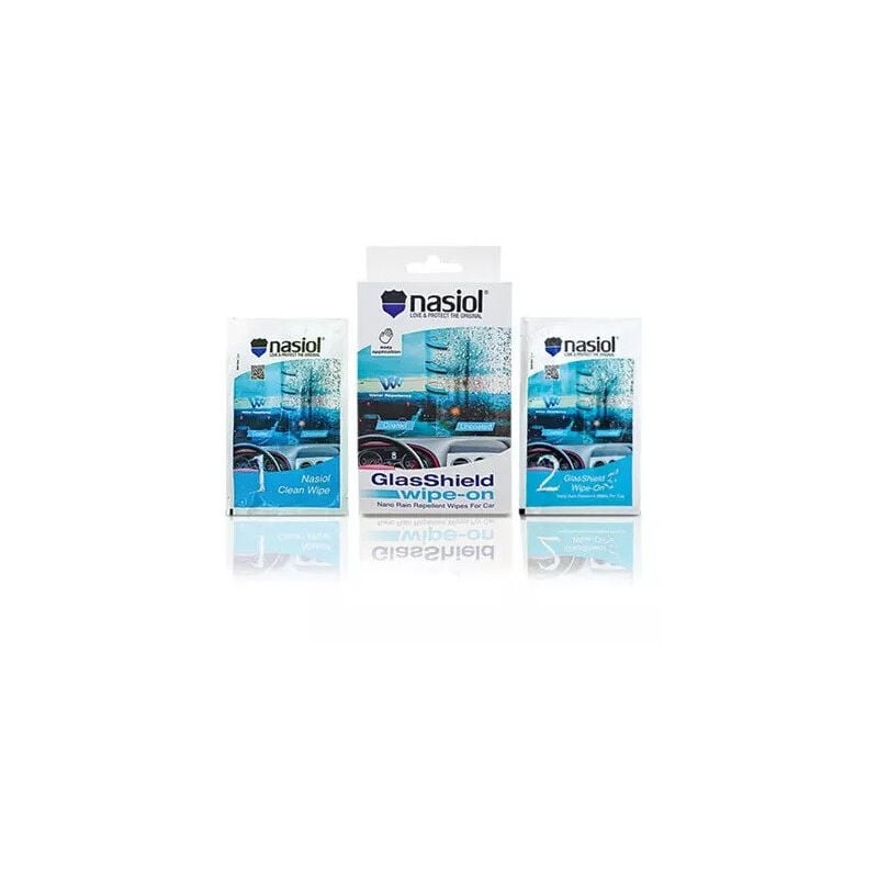 foto del prodotto nasiol glass shield wipe-on salvietta idrorepellente per vetri auto