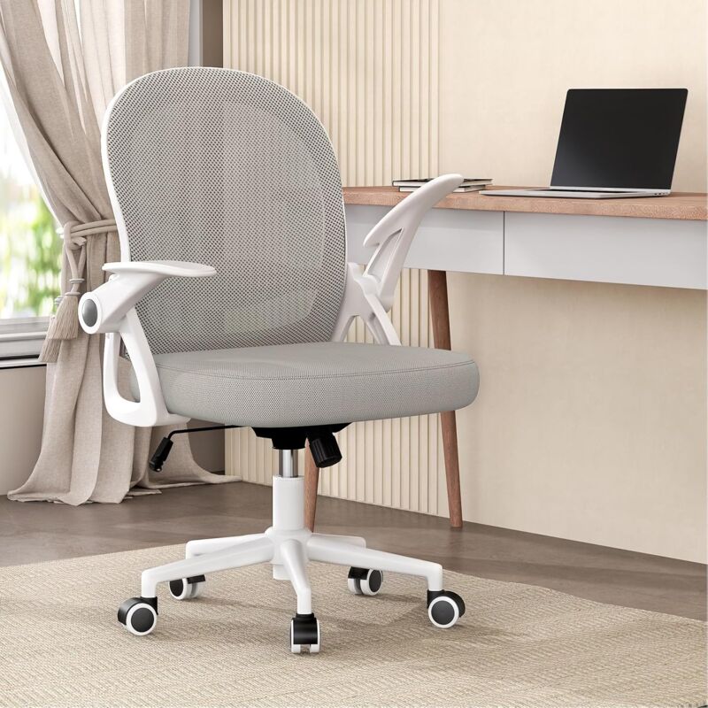 foto del prodotto naspaluro sedia da ufficio ergonomica sedie da scrivania con braccioli regolabili in rete traspirante sedia girevole altezza regolabile