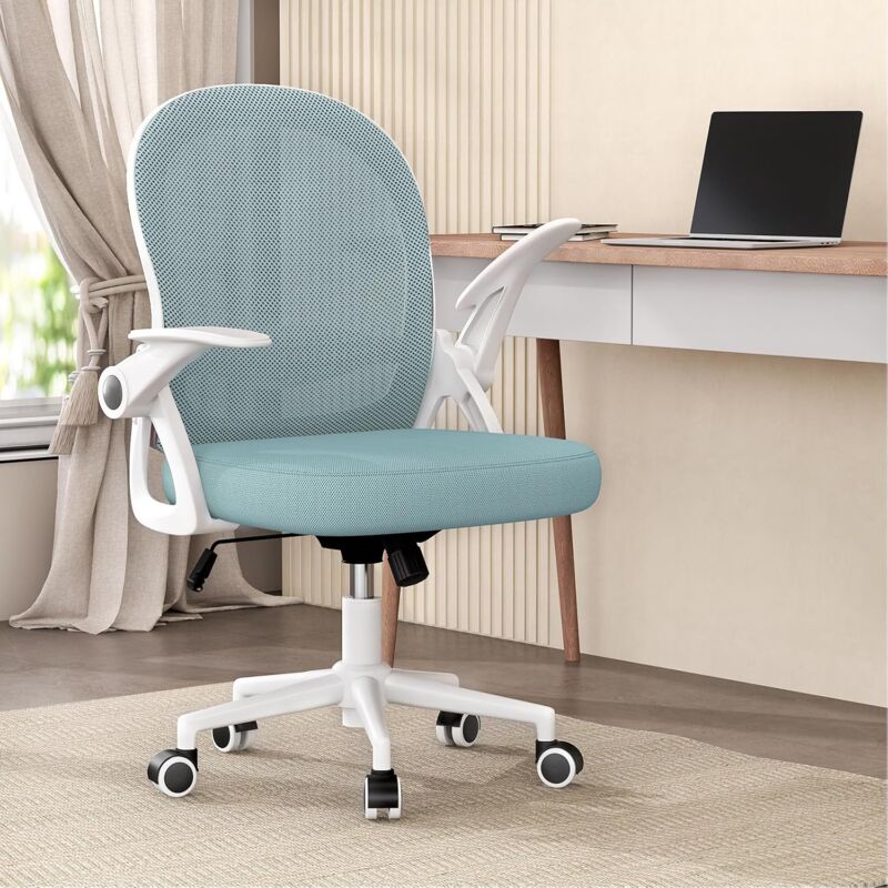 foto del prodotto naspaluro sedia da ufficio ergonomica sedie da scrivania con braccioli regolabili in rete traspirante sedia girevole altezza regolabile