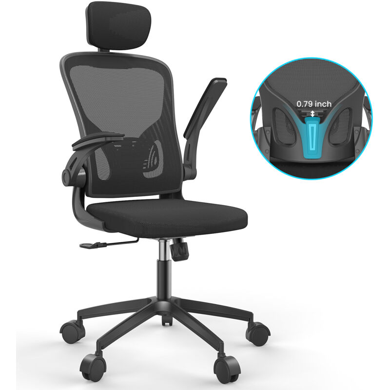 foto del prodotto naspaluro sedia ufficio ergonomica poltrona scrivania girevole con braccioli regolabili e supporto lombare, sedia ufficio scrivania con poggiatesta