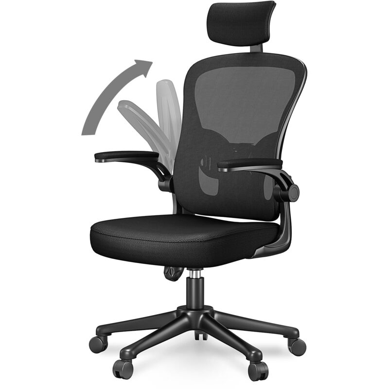foto del prodotto naspaluro sedia ufficio ergonomica sedie da scrivania con supporto lombare e poggiatesta regolabile 90 bracciolo regolabile poltrona da