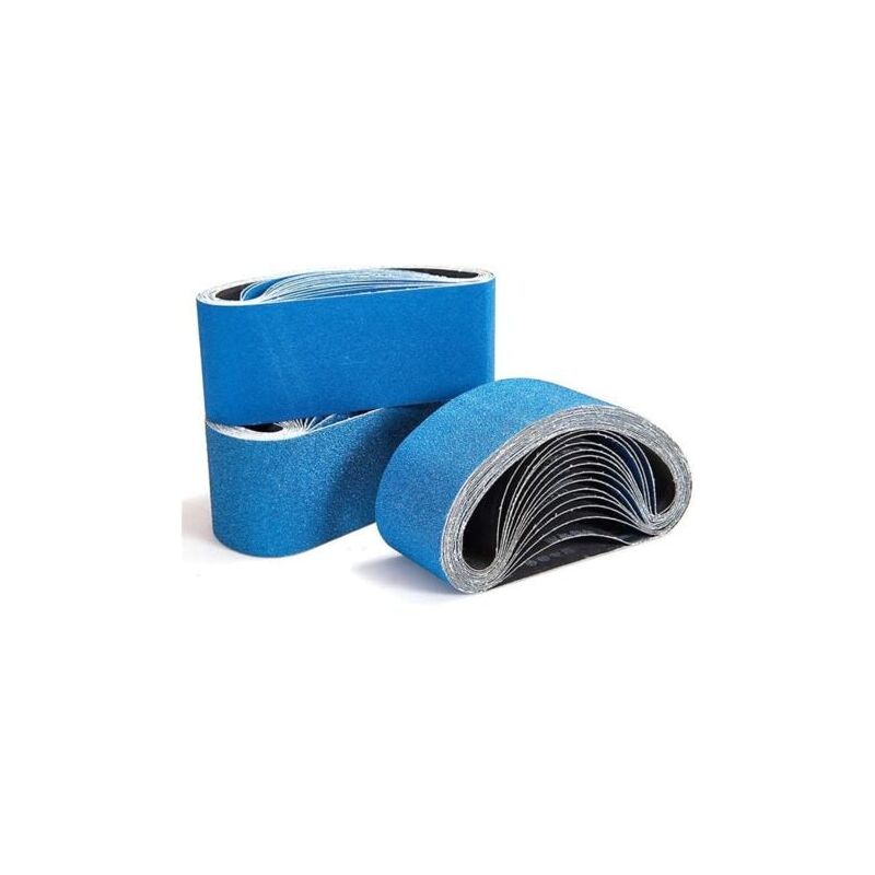 foto del prodotto nastri abrasivi. gruppo di nastri abrasivi da 100 x 610 mm, nastro abrasivo a grana 3x40 60 80 120 per levigatrice a nastro. utilizzato per