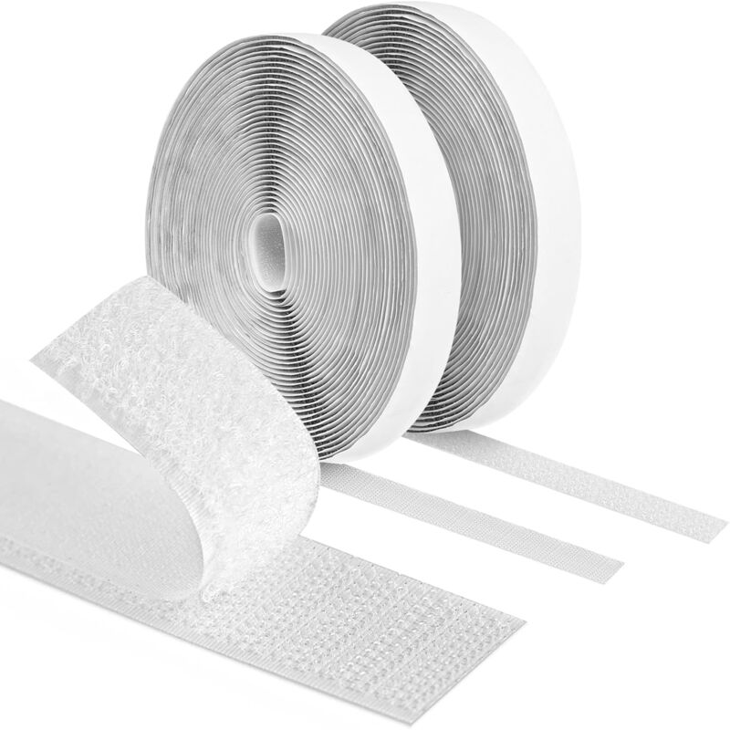 foto del prodotto nastri adesivi a strappo resistenti da 10 m x 20 mm per uso domestico, adesivi in velcro bifacciali, per uso domestico, fai da te, artigianato e