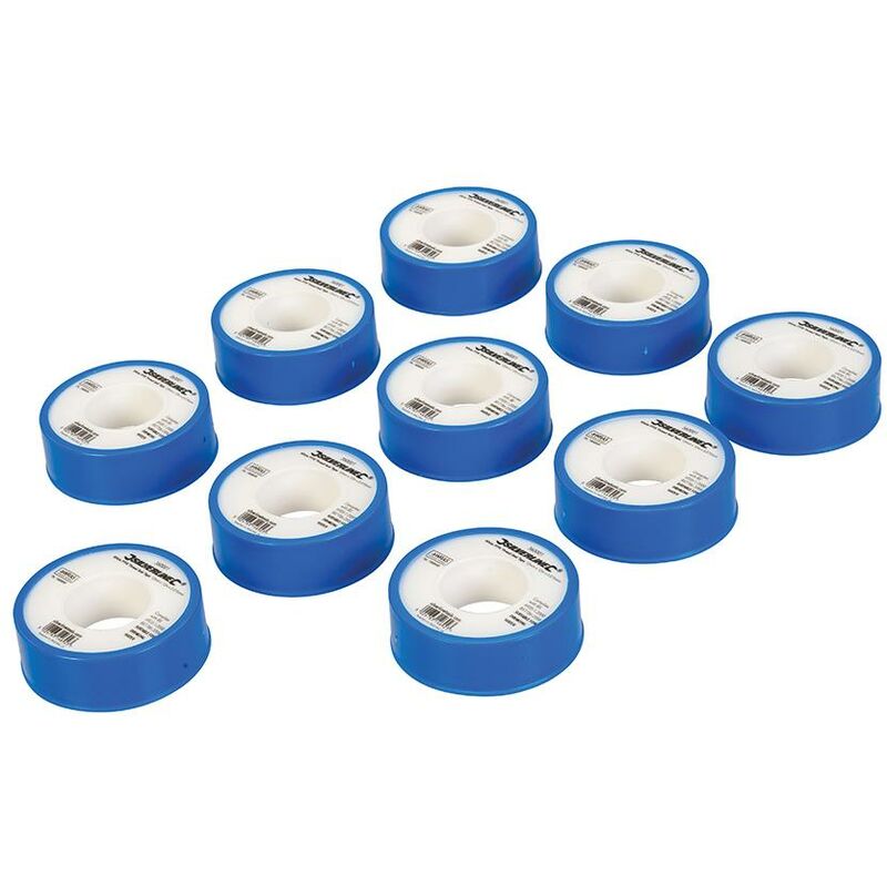 foto del prodotto nastri sigillanti in ptfe bianco per filettature 10 p.zi 12 mm x 12 m