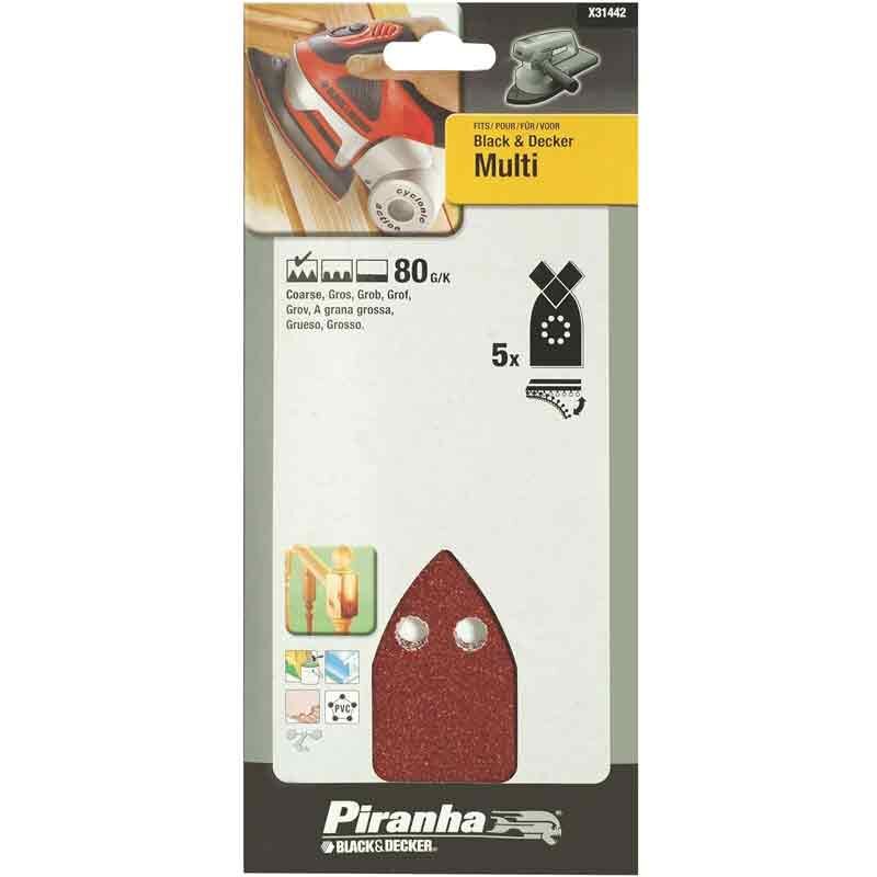foto del prodotto nastri triangolari grana 80 per levigatrici multiuso black and decker x31442xj