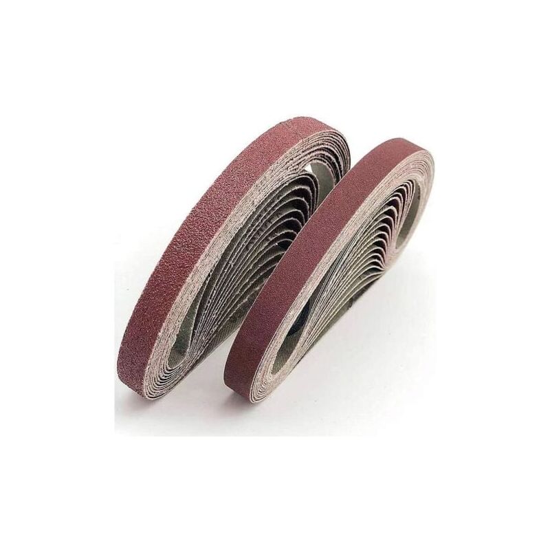 foto del prodotto nastro abrasivo da 13 x 457 mm. 5 tipi di grana mista 6 40 80 120 180 320 . set di nastri abrasivi per levigatrici a nastro black decker power