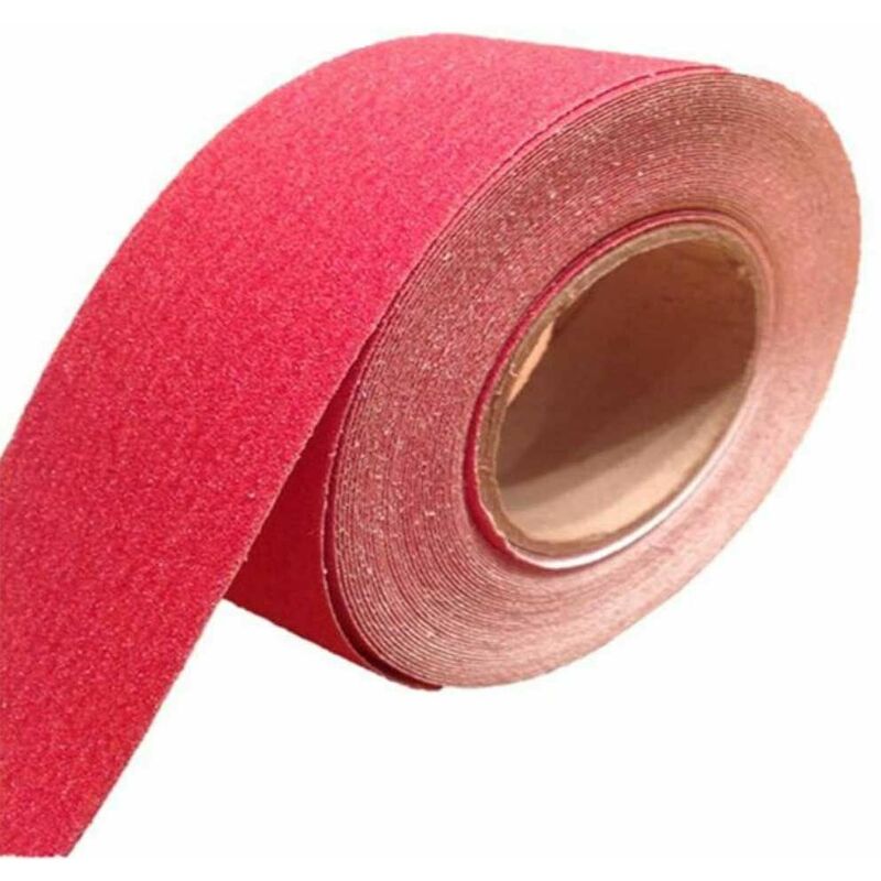 foto del prodotto nastro adesivo antiscivolo rosso per pavimenti e scale larghezza 25mm x 18,3mt