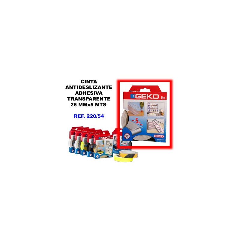 foto del prodotto nastro adesivo antiscivolo trasparente 25mm x 5m 220 54