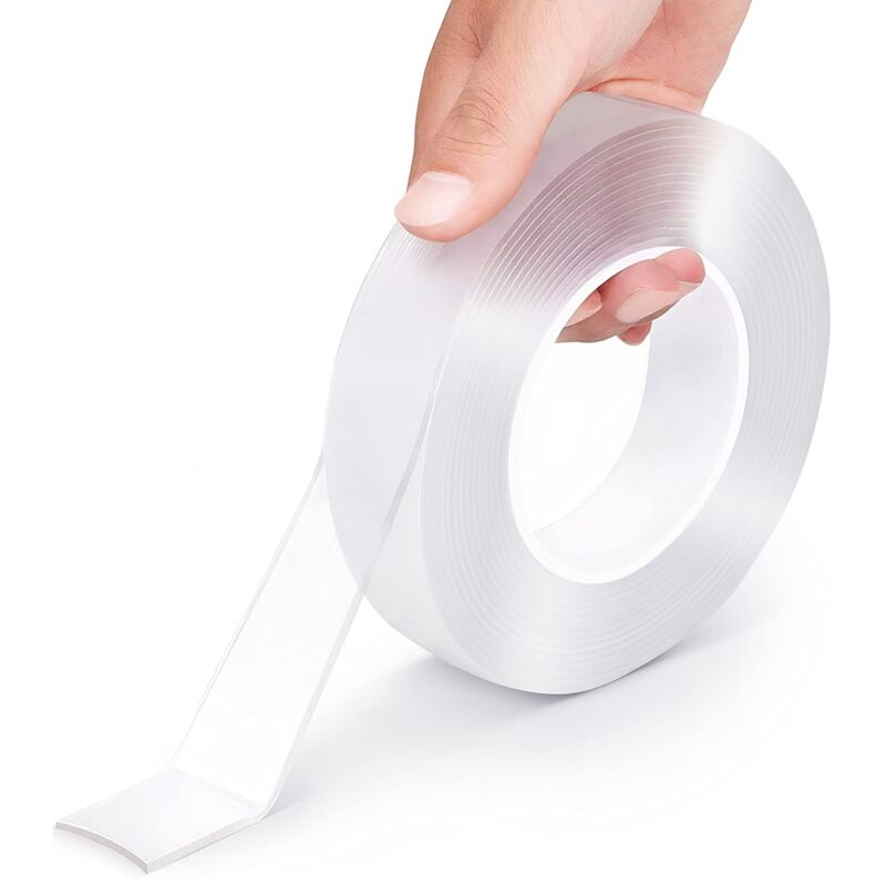 foto del prodotto nastro adesivo biadesivo nastro da parete multiuso resistente 5m nastro di montaggio rimovibile nastro riutilizzabile in gel trasparente forte nastro