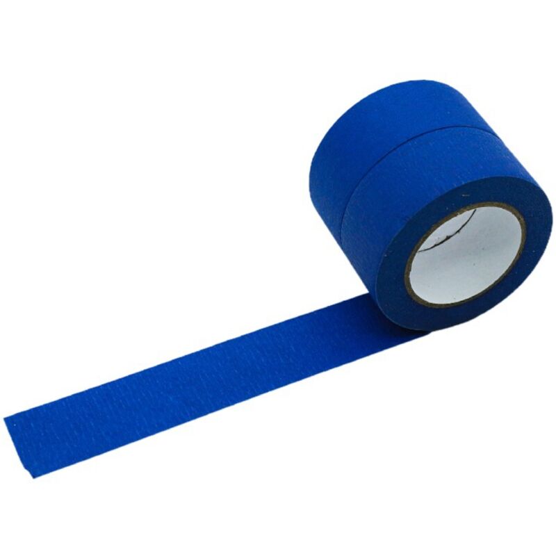 foto del prodotto nastro adesivo blu per pittura e decorazione, per etichette, verniciatura a spruzzo, imbianchini, artigianato, 2 rotoli da 25 mm 13 m sollbry