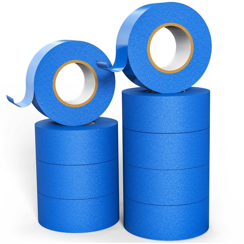 foto del prodotto nastro adesivo blu per pittura e nastro decorativo per etichette, vernice spray, imbianchini, artigianato 24 mm × 50 m