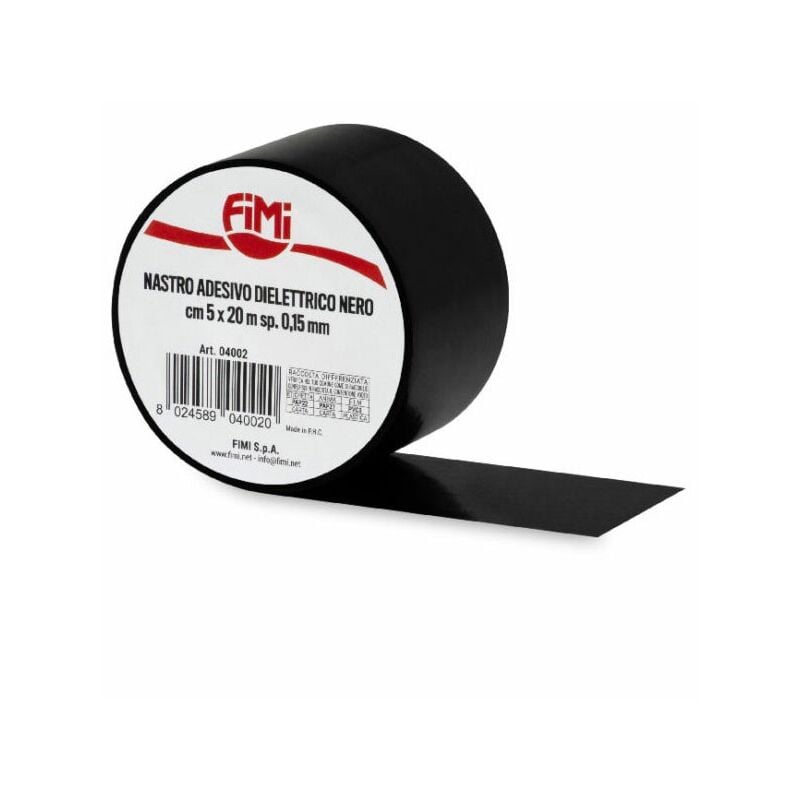 foto del prodotto nastro adesivo dielettrico nero 5 cm x 20mt spessore 0,15 mm nastro isolante in pvc autoestinguente 04002