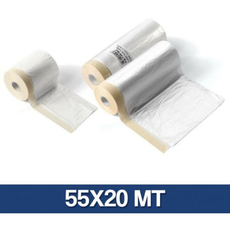 foto del prodotto nastro adesivo film telo copritutto maschera protettiva antigoccia pittura 34467v 55x20 mt 34467 