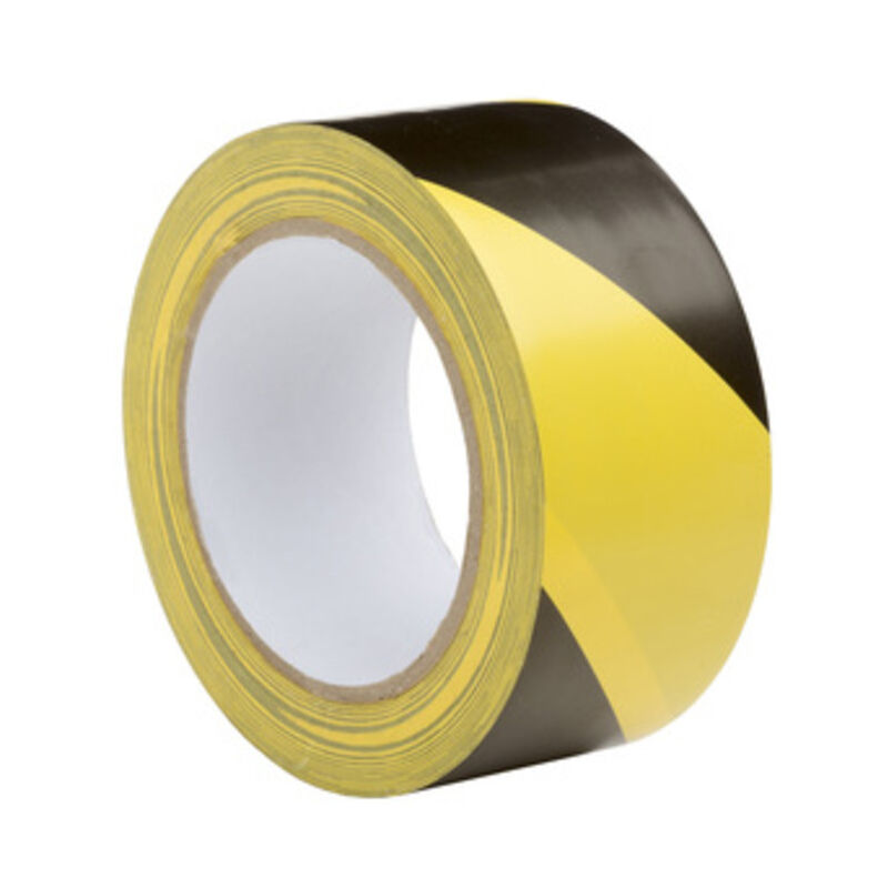 foto del prodotto nastro adesivo giallo nero mm.50x33mt.. prezzo per 1 pezzo.