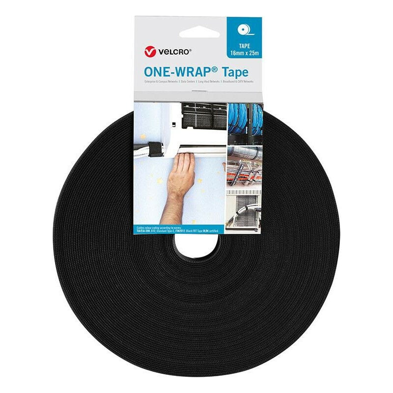 foto del prodotto nastro adesivo in velcro a wrap 13mm x 25m. nero