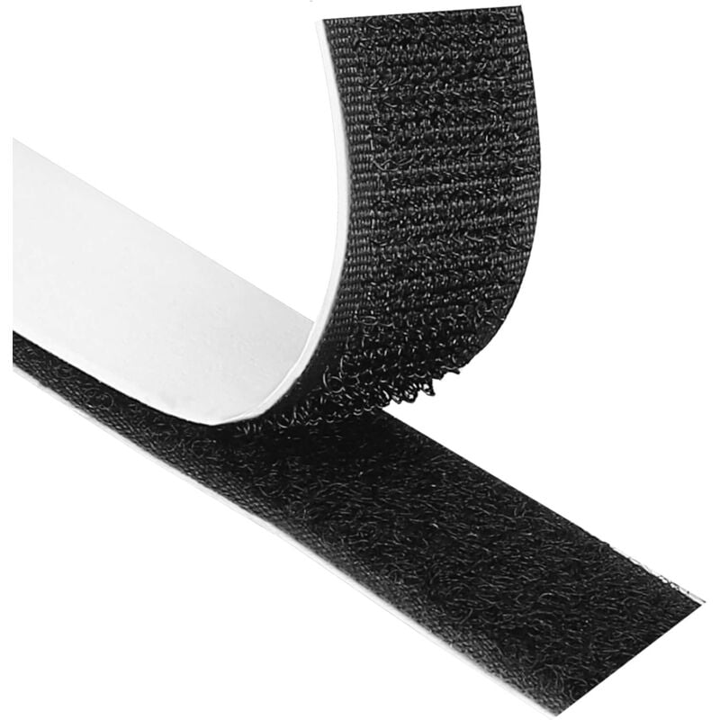 foto del prodotto nastro adesivo in velcro extra forte da 8 m, biadesivo con striscia in velcro larga 20 mm e nastro a strappo nero 