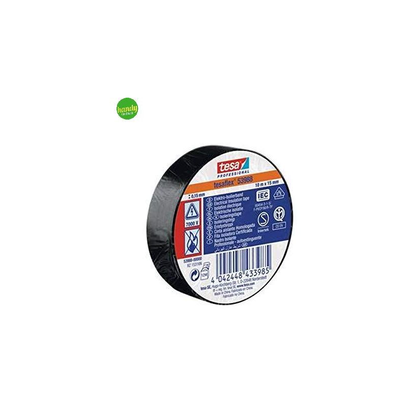 foto del prodotto nastro adesivo isolante tesa professionale colore nero 15 mm x 10 metri