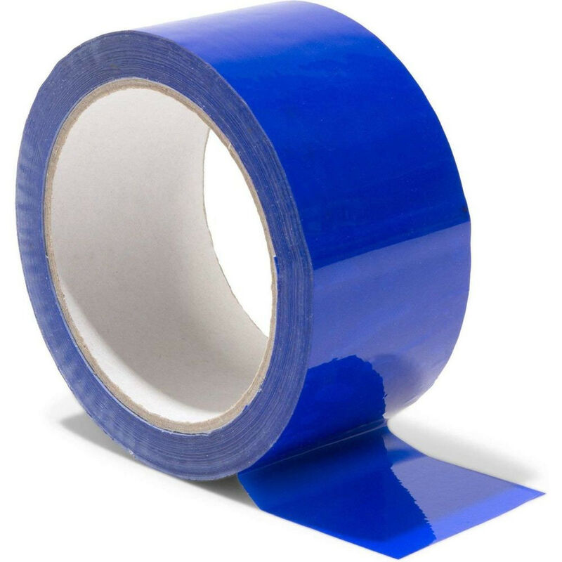 foto del prodotto nastro adesivo per imballaggio acrilico colorato silenzioso in ppl - 66 mt x 50 mm colore - blu, packaging - 50mm x 66mt (12 rotoli)