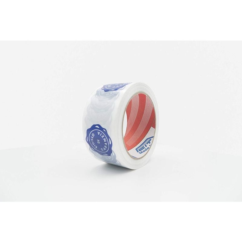 foto del prodotto nastro adesivo per imballaggio stampato sigillo di garanzia 66 mt x 50 mm packaging 50mm x 66mt 12 rotoli 