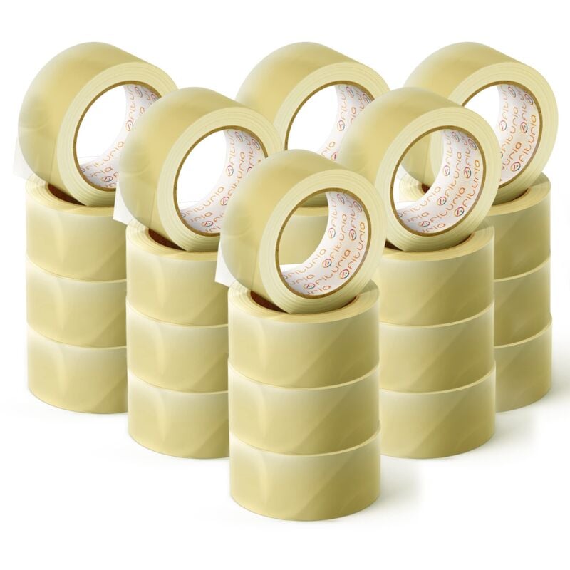 foto del prodotto nastro adesivo per imballaggio trasparente per imballaggio di scatole di cartone di spedizioni, matrimoni, prodotto per confezioni sicure 36 cms x